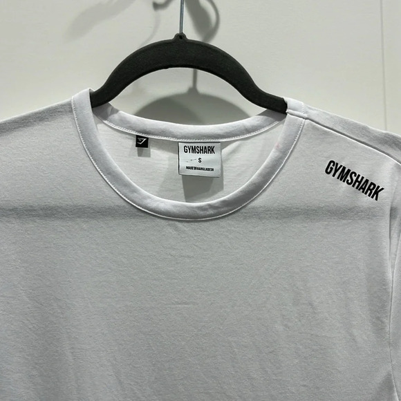 Gymshark White Essential Asymmetrical Side-tie tee Sz S - Picture 2 of 5